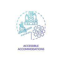 Accessible accommodations blue gradient concept icon. Hotel booking. Wheelchair friendly. Person with disability. Accessible home abstract idea thin line illustration. Isolated outline drawing vector