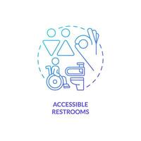 Accessible restrooms blue gradient concept icon. Grab bar. Water closet. Person with disability. Equal access. Public toilet abstract idea thin line illustration. Isolated outline drawing vector