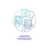 Assistive technology blue gradient concept icon. Students with disabilities. Special education. Equal access. Web accessibility abstract idea thin line illustration. Isolated outline drawing vector