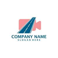 Road camera logo design vector. Camera with Road logo design template concept vector