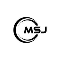 MSJ Logo Design, Inspiration for a Unique Identity. Modern Elegance and Creative Design. Watermark Your Success with the Striking this Logo. vector