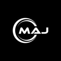 MAJ letter logo design in illustration. Vector logo, calligraphy designs for logo, Poster, Invitation, etc.