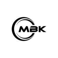 diseño de logotipo de letra mbk en ilustración. logotipo vectorial, diseños de caligrafía para logotipo, afiche, invitación, etc. vector