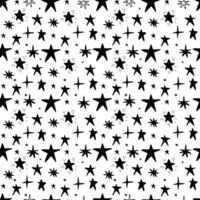 Abstract Seamless pattern with chaotic balck stars photo