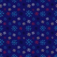 Seamless pattern with white snowflakes against blue background photo