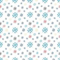 Seamless pattern with colorful snowflakes against white background photo