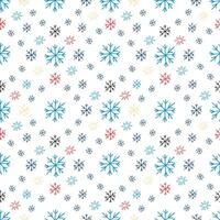 Seamless pattern with colorful snowflakes against white background photo