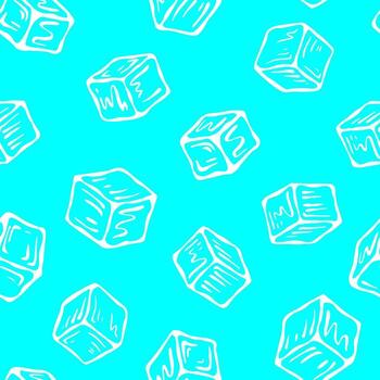 Seamless pattern with ice cube. Lemonade wallpaper. Fresh summer time print. vector
