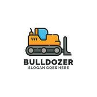 Bulldozer logo design vector illustration