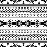 Seamless ethnic retro pattern. Border embroidery with Native American tribal design for fabric template and shirt. Black and white colors. vector