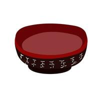 Empty dish, plate, bowl for food isolated colored doodle icon. Vector illustration for menu design.