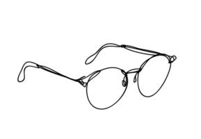 glasses ,line drawing style, continuous line art , vector illustration