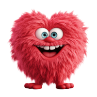 ai generative funny colored cartoon monster with a homogen transparent isolated background png