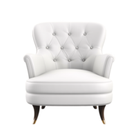 Ai Generative white accent chair, armchair isolated on transparent background png