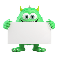 ai generative funny colored cartoon monster with a homogen transparent isolated background png