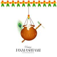 contento janmashtami diseño concepto social medios de comunicación enviar vector