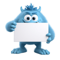 ai generative funny colored cartoon monster with a homogen transparent isolated background png
