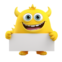ai generative funny colored cartoon monster with a homogen transparent isolated background png