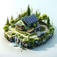 isometric architecture eco sustainable environment generative AI. photo