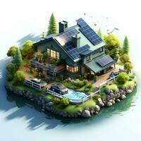 isometric architecture eco sustainable environment generative AI. photo