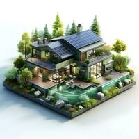 isometric architecture eco sustainable environment generative AI. photo