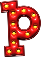Shiny Red 3D Lowercase Letter P png