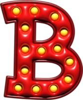 glimmend rood 3d hoofdletters brief b png