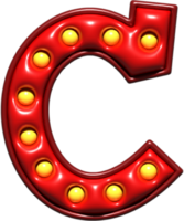 Shiny Red 3D Uppercase Letter C png