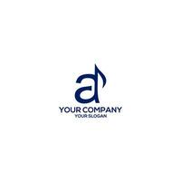 Melody in Letter A Logo Design Vector