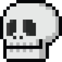 Pixel art smiling voodoo skull head icon png