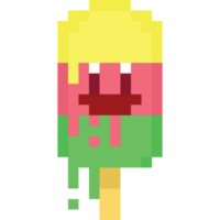 pixel arte verão Derretendo gelo creme personagem png