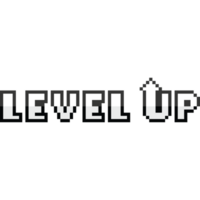 Pixel art level up text png