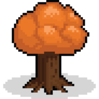 Pixel art autumn big tree png