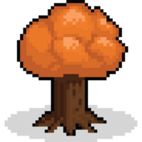 Pixel art autumn big tree png