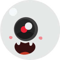 Hand drawn halloween eye ghost monster character png