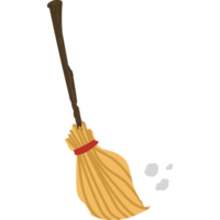 Hand drawn witch broomstick png