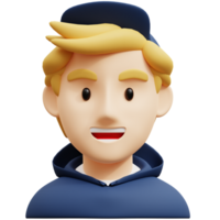 blond Tonårs kille 3d avatar karaktär illustrationer png