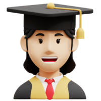 graduado mulher 3d avatar personagem ilustrações png