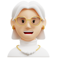 Rich luxury grandma 3D Avatar Character Illustrations png