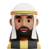 arab farbror 3d avatar karaktär illustrationer png