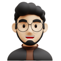 eleganta man 3d avatar karaktär illustrationer png