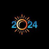 2024 contento nuevo año texto diseño. 2024 número diseño modelo. símbolos 2024 contento nuevo año. vector ilustración con vistoso diseño.