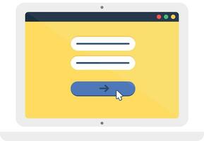 iniciar sesión contraseña sitio web página entrando en ordenador portátil vector