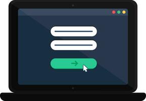 Login And Password Website On Portable Laptop vector