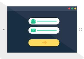 autenticación página sitio web en digital tableta vector