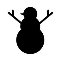 Joyful Christmas Snowman Silhouette Icon vector