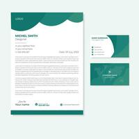 Modern minimal letterhead and business card design vector template.