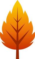 Autumn leaf vector illustration. Simple fall season leaf icon with gradient color. Autumn graphic resource for icon, sign, symbol or decoration. Fall season leaf icon for design hygge and cozy