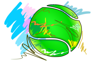 Tennis balls sport art and brush strokes style png