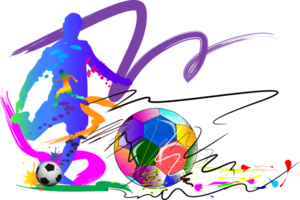 Balls football sport art and brush strokes style png